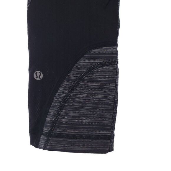 Lululemon Gray Black Back Zip Pocket Active Cropped Leggings Womens Size 6 - Picture 7 of 10